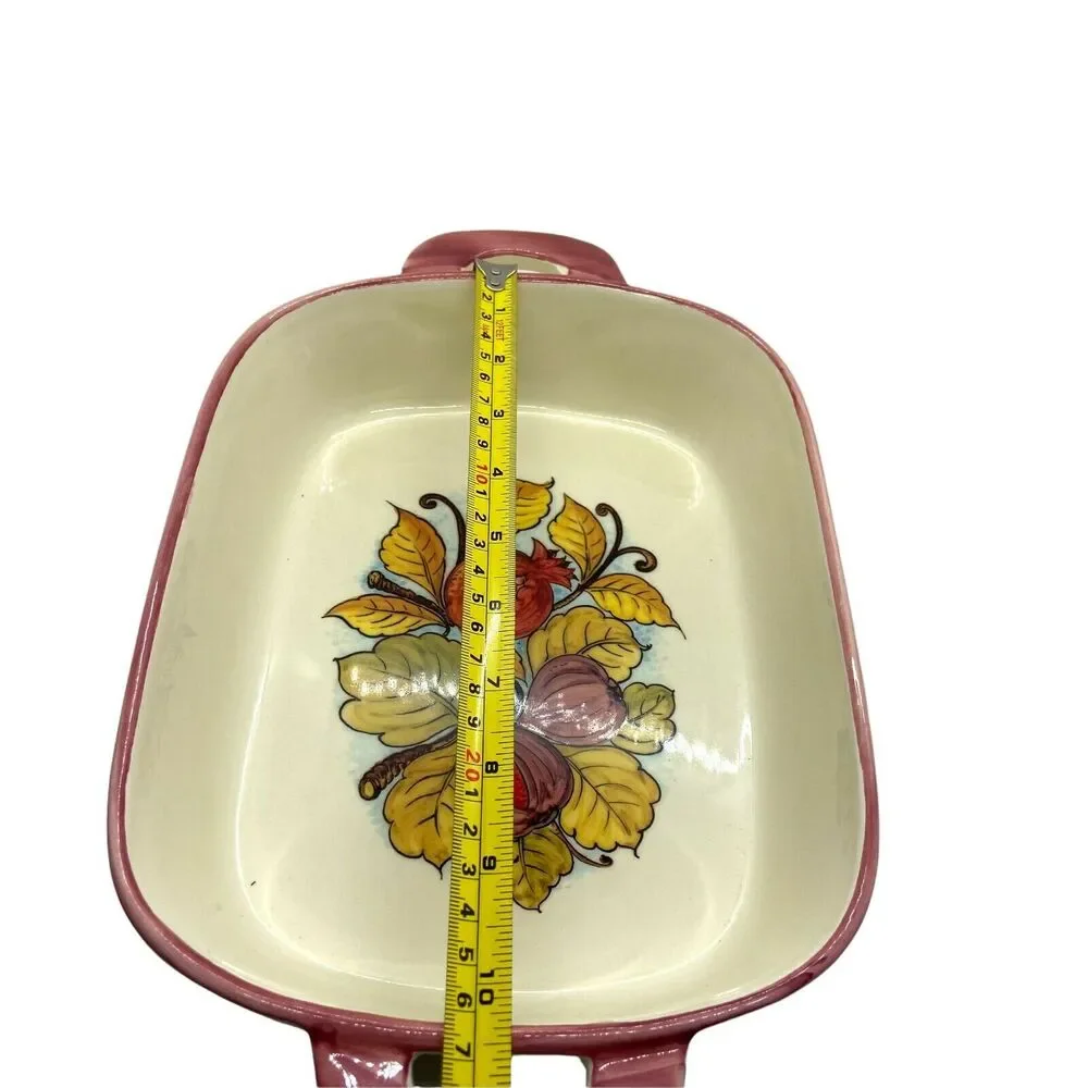 Sur La Table Casserole Serving Plate Beige Dishwasher Safe Fall Floral 13